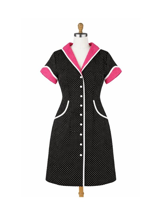 Sourpuss Dresses & Skirts - Sourpuss Clothing - Black & White Polka Dot Peggy Sue Dress Diner Waitress Retro